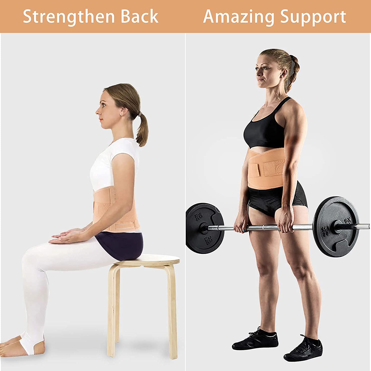 Grey Back Support Belt Contoured Lumbar Sacral (L.S.) Belt