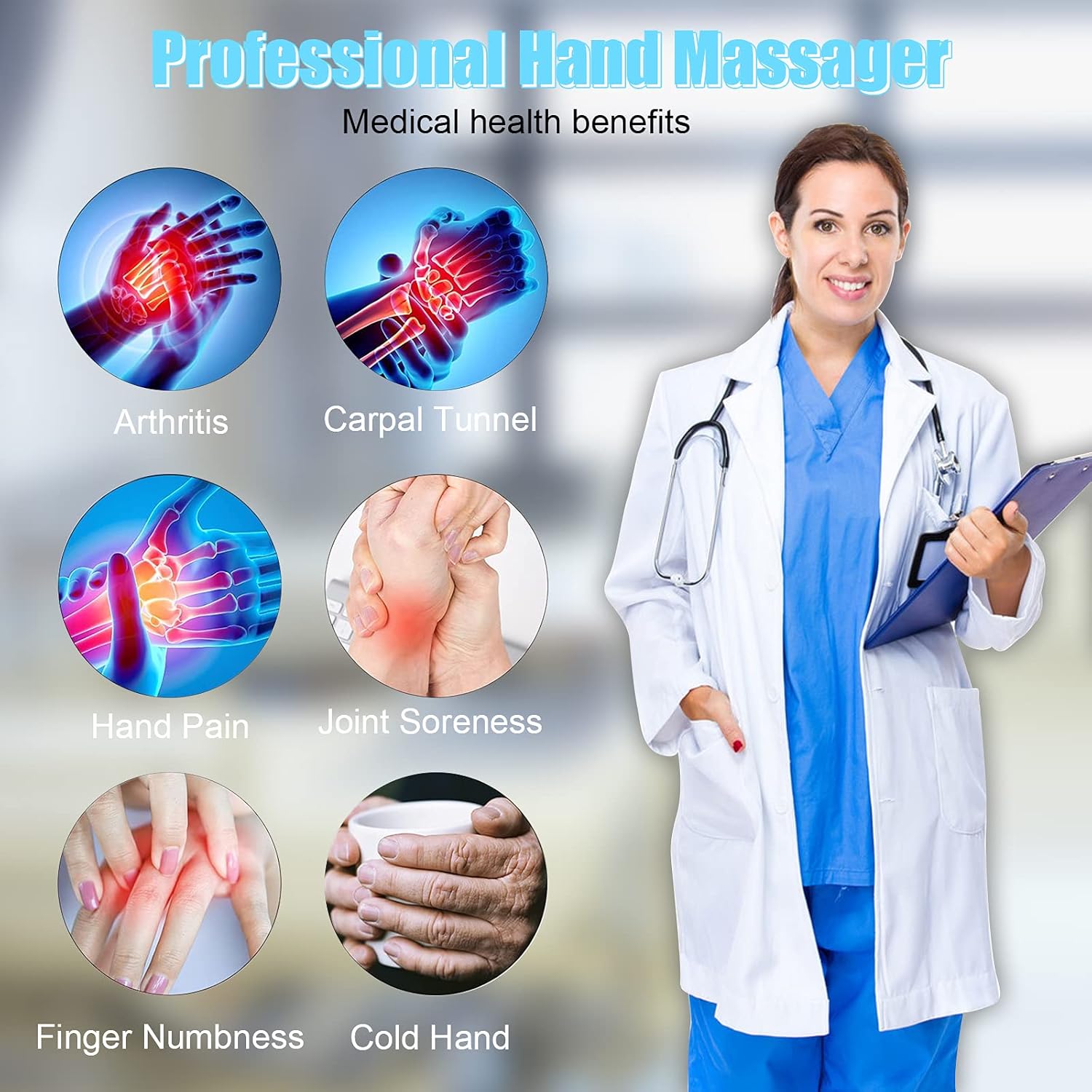 4D Hand Spa Machine – Cordless Electric Hand Massager with Heat